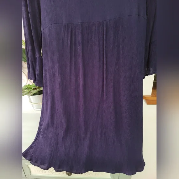 Agenda Floral Embroidered Boho Blue Tunic Blouse Top - Picture 7 of 9